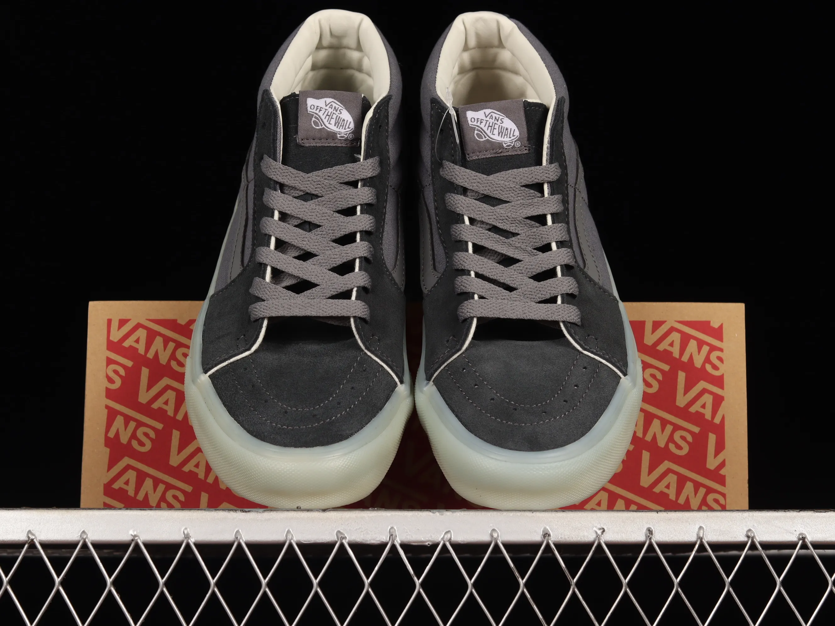 All categories Vans Vans series Vans Mid Vans China Vans Sk8-Mid official new cool transparent jelly glass glue gray black Chinese sneakers VN0A3WM3ABD
